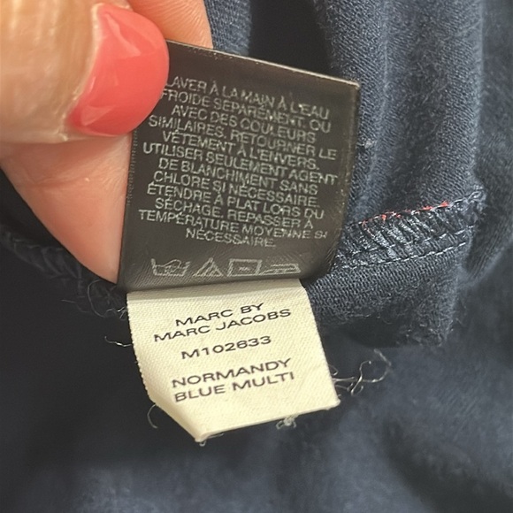 Marc by Marc Jacobs Pucker Up Strapless Dress Lips Print Navy & Red Sz Large NWT - Picture 15 of 15